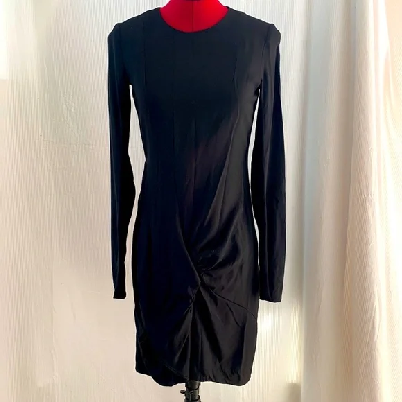 SCANLAN THEODORE Virgin Wool long sleeve black dress Size 8 - Picture 1 of 12